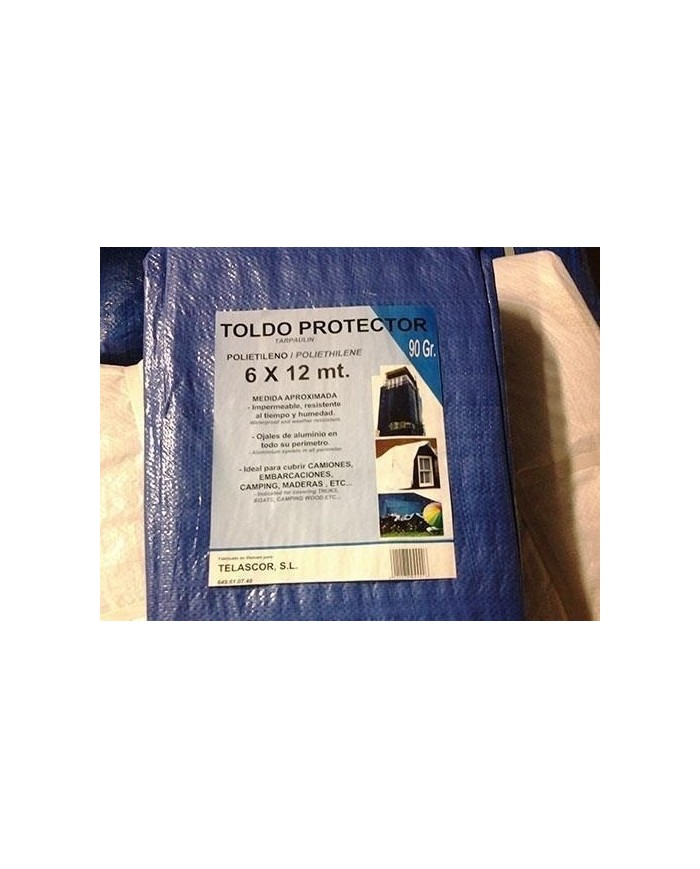 TOLDO REFORZADO AZUL 4X 6MTS. 90GRS.