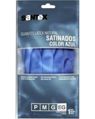 GUANTES GOMA SANTEX AZUL TALLA P 12UNID.