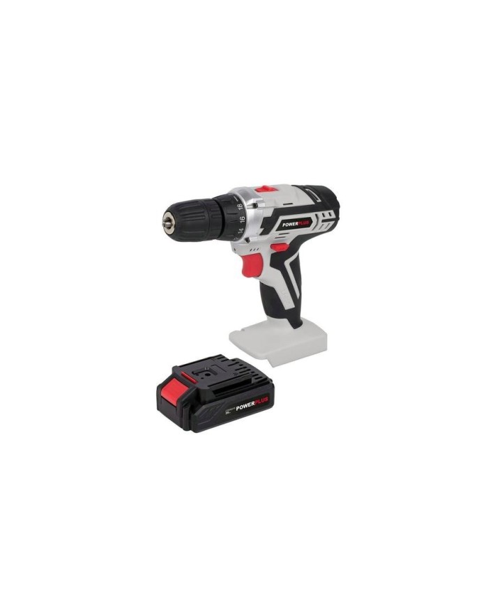TALADRO PERCUTOR POWERPLUS 20V 1BAT 2Ah POWXB10060 362 ACCESORIOS.