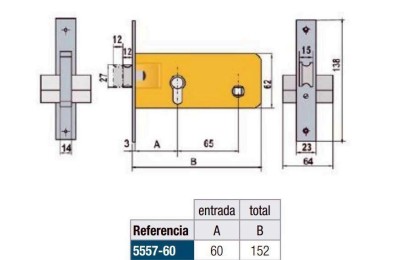CERRADURA LINCE 5557-60 HN