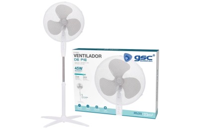 VENTILADOR PIE GSC BLANCO 43CM. 45W.