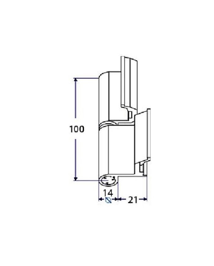 BISAGRA 40/20 MICEL DERECHA ALUMINIO BLANCA