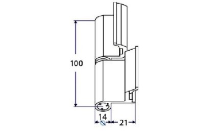 BISAGRA 40/20 MICEL IZQUIERDA ALUMINIO BLANCA