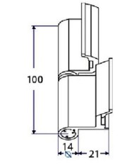 BISAGRA 40/20 MICEL IZQUIERDA ALUMINIO BLANCA