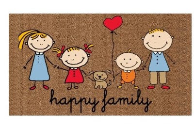 FELPUDO DUETT F/SINTETICA FAMILIA FELIZ 70X40 CMS.