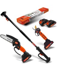 KIT PODA ALTUNA TIJERA+MOTOSIERRA Y PERTIGA 2BATERIAS 21V-2AH AFKIT