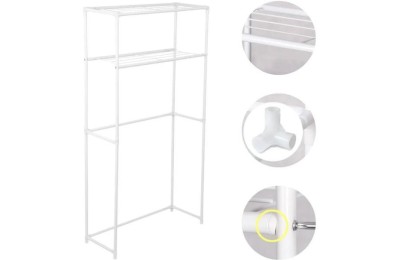 ESTANTERIA BAÑO 7H 2 BALDAS BLANCA 68X27'8X134CMS.