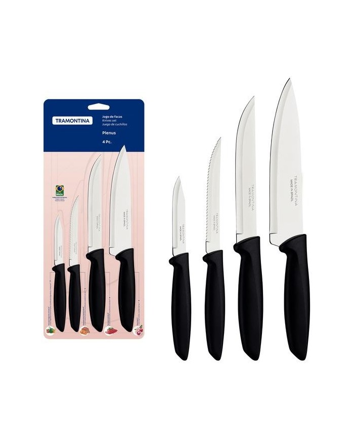 JUEGO CUCHLLOS TRAMONTINA MOD.PLENUS COCINA (4PZAS.)