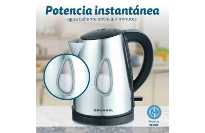 HERVIDOR DE AGUA 1 LT. 2200W. INOX. GRUNKEL
