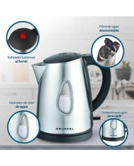 HERVIDOR DE AGUA ACERO INOXIDABLE GRUNKEL 1LT. 2200W.