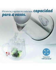 HERVIDOR DE AGUA ACERO INOXIDABLE GRUNKEL 1LT. 2200W.