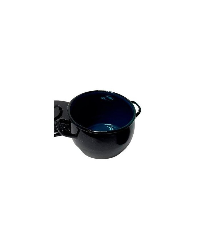 OLLA ABOMBADA ESMALTADA C/TAPA 16 CMS.