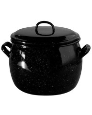 OLLA ABOMBADA ESMALTADA C/TAPA 28 CMS.