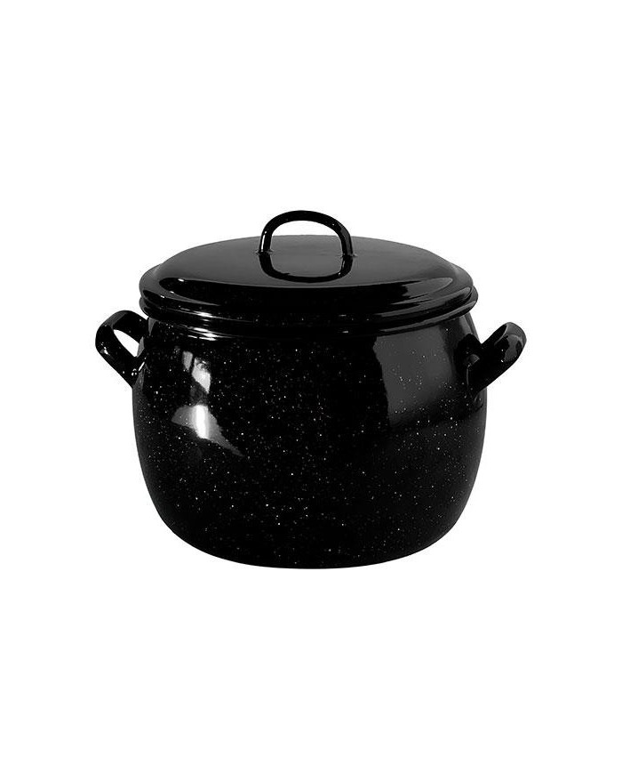 OLLA ABOMBADA ESMALTADA C/TAPA 36 CMS.