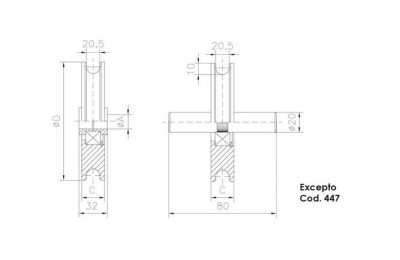POLEA CORREDERA  80X20 MM. ESTEBRO