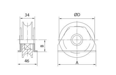 POLEA CORREDERA SOPORTE 80X20 MM. ESTEBRO