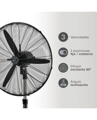 VENTILADOR PIE 200W.71CM. INDUSTRIAL GSC