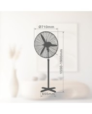 VENTILADOR PIE 200W.71CM. INDUSTRIAL GSC