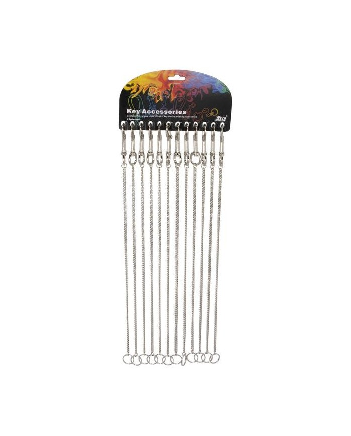 LLAVERO MOSQUETON CON CADENA 40CMS. (12 UDS.)