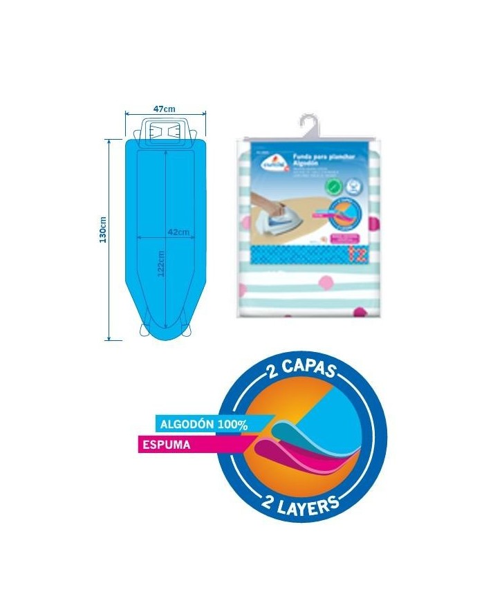 FUNDA MESA PLANCHA CUNCIAL ALGODON 130X47CM.
