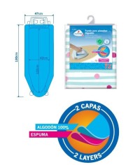 FUNDA MESA PLANCHA CUNCIAL ALGODON 130X47CM.