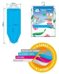 FUNDA MESA PLANCHA CUNCIAL TITANIO 130X47CM.
