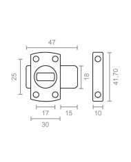 PASADOR RULETA CROMO BRILLO 40 MM. MICEL