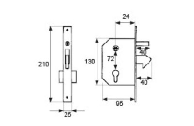 CERRADURA PICOLORO MICEL ZINC. 30MM.