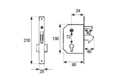 CERRADURA PICOLORO MICEL ZINC. 40MM.