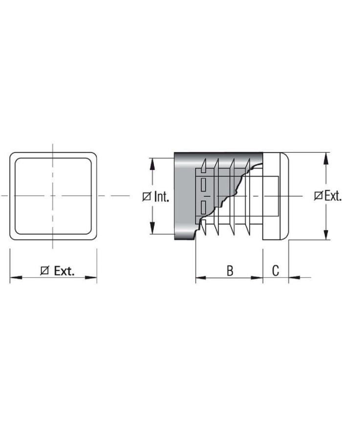 CONTERA INTERIOR FORTAPS CUADRADA 26- 80X80MM.
