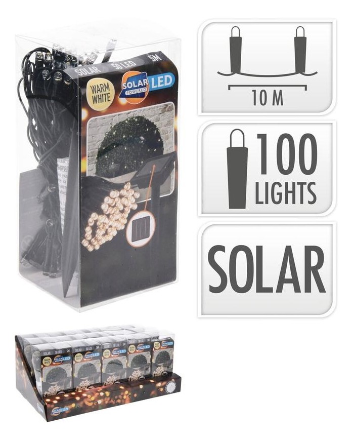 GUIRNALDA LED SOLAR KOOP 100LEDS 10MT.