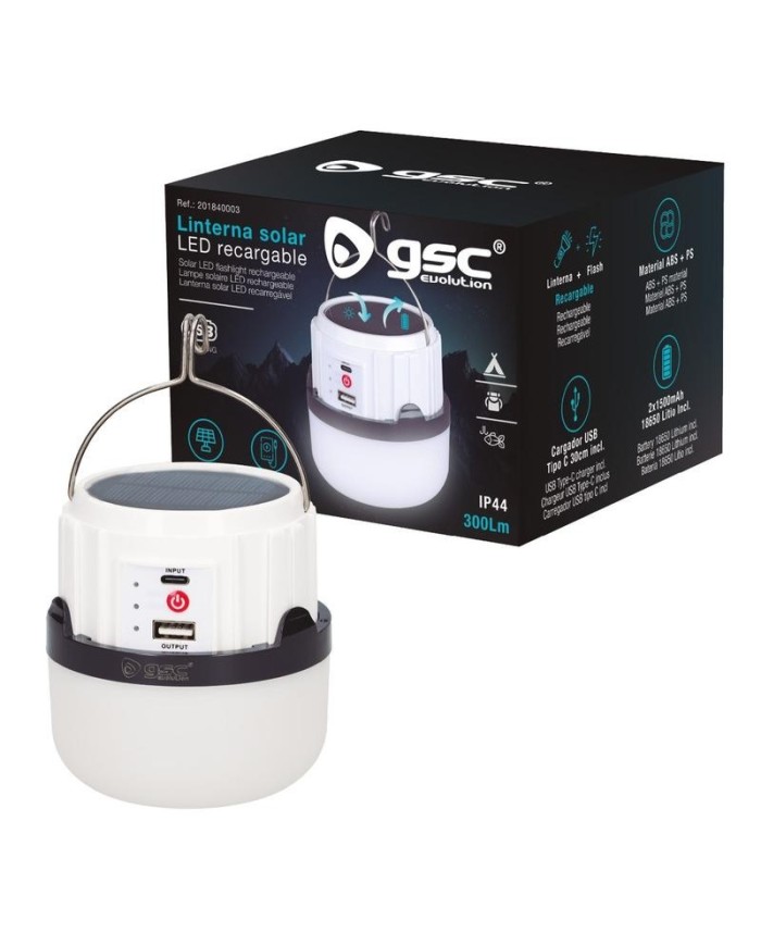LINTERNA SOLAR GSC CAMPING RECARGABLE USB             201840003