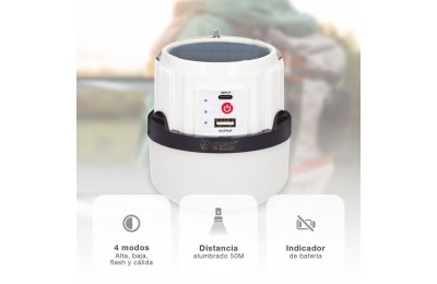 LINTERNA SOLAR LED CAMPING RECARGAB. GSC