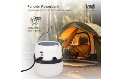 LINTERNA SOLAR LED CAMPING RECARGAB. GSC