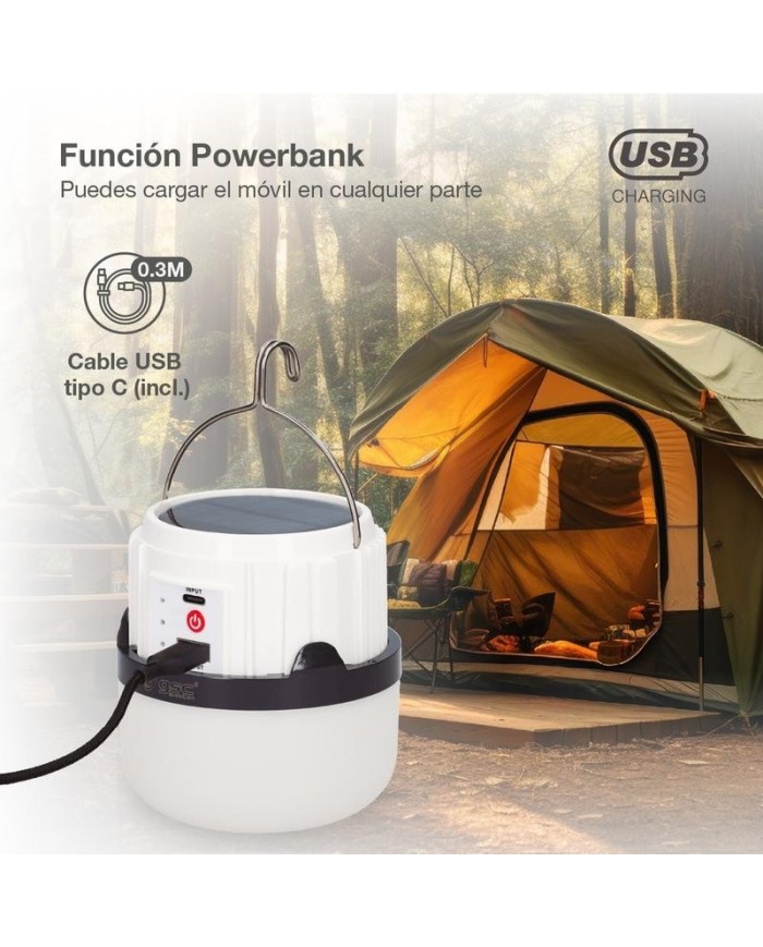LINTERNA SOLAR GSC CAMPING RECARGABLE USB             201840003