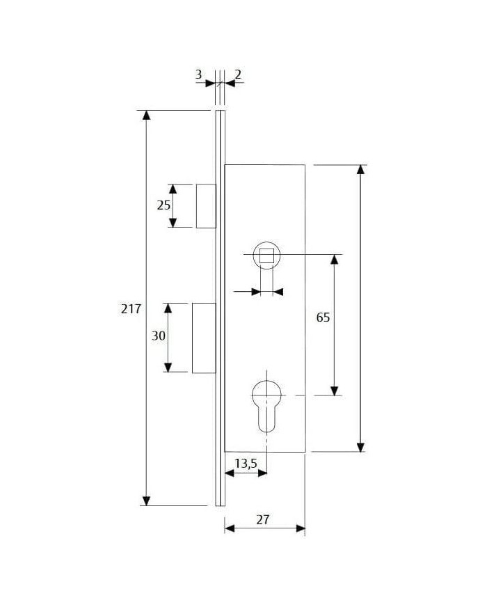 CERRADURA TESA 4200-15 HZ SIN CILINDRO