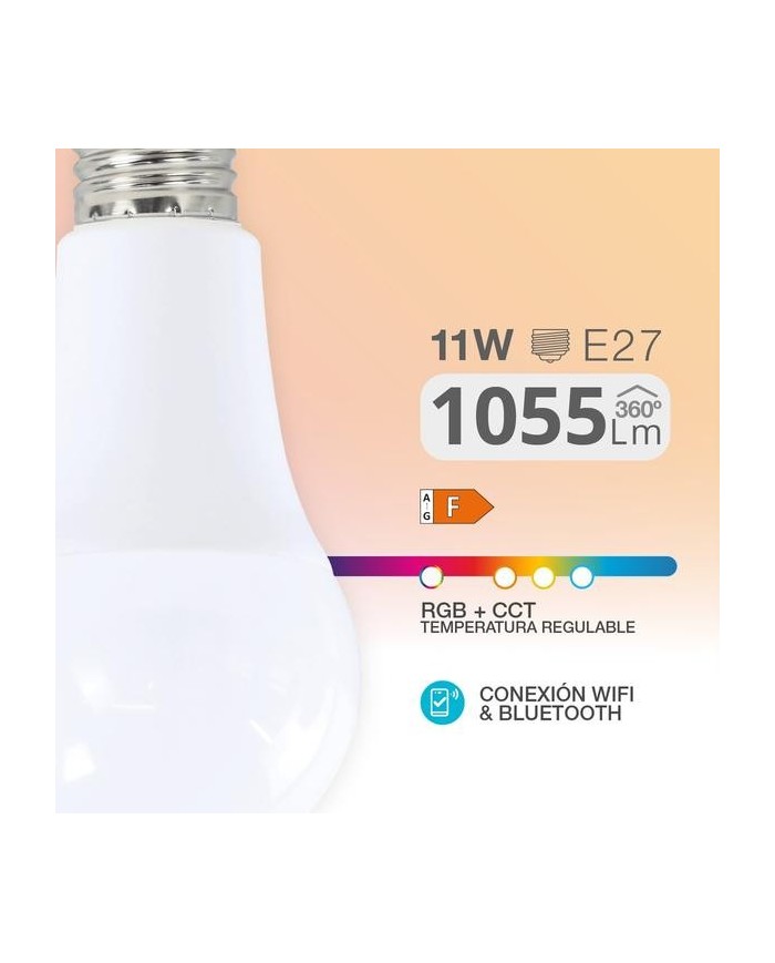 BOMBILLA LED GSC INTELIGENTE WIFI Y BLUETOOTH 11W E27 2700-6500K 200651018