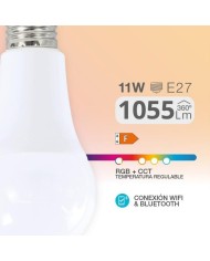 BOMBILLA LED GSC INTELIGENTE WIFI Y BLUETOOTH 11W E27 2700-6500K 200651018