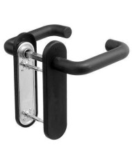 MANIVELA EQ207 LATON PULIDO CON PLACA 60MM.