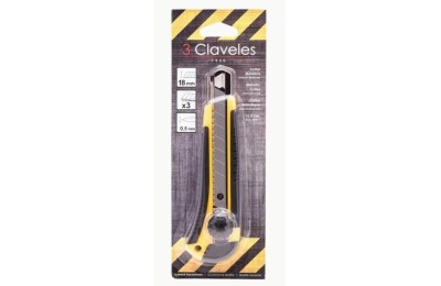 CUTTER 3 CLAVELES CON RUEDA DE BLOQUEO BIMATERIAL 18 MM.