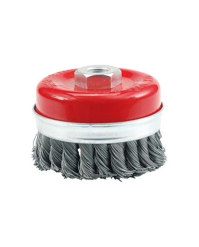 CEPILLO VOREL ACERO COPA  TRENZADO 100 MM. 06976