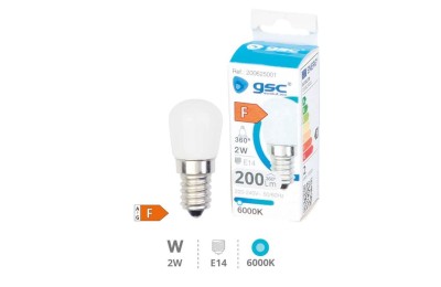 BOMBILLA LED PEBETERA GSC 2W. E14 6000K PARA EXTRACTOR DE HUMOS