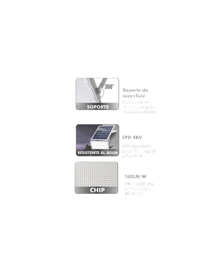FOCO SOLAR VARTA CON MANDO DIST.50W. 6500K