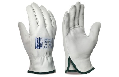 GUANTES PIEL BLANCA T-10 MARCA 12UDS.