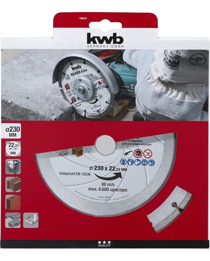 DISCO DIAMANTE SEGMENTADO KWB 230X19