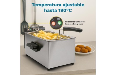 FREIDORA ACERO INOXIDABLE 3'0 LTS. 2000W. GRUNKEL