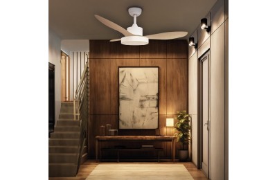 VENTILADOR TECHO 40W. 122CMS. BLANCO/MADERA GSC