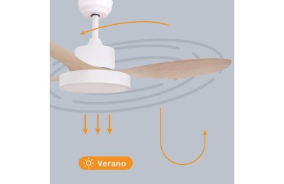 VENTILADOR TECHO 40W. 122CMS. BLANCO/MADERA GSC