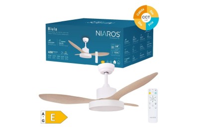 VENTILADOR TECHO 40W. 122CMS. BLANCO/MADERA GSC