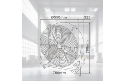 VENTILADOR DE SUELO GSC INDUSTRIAL CON RUEDAS 250W. 70CMS. 005000746